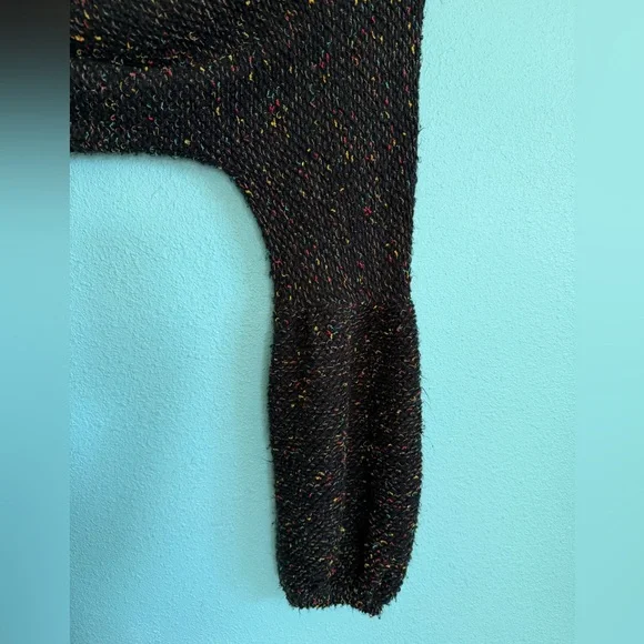 Anthropologie Blue Tassel Balloon Sleeve Sweater, Black/Multi - Picture 4 of 6